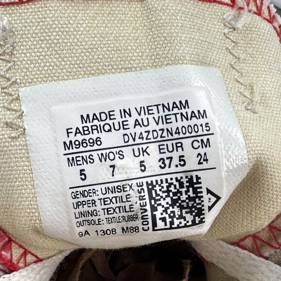 Converse Chuck Taylor All Star Shoes Womens 7 Mens 5 Red Low Top Sneakers Street - Picture 10 of 10